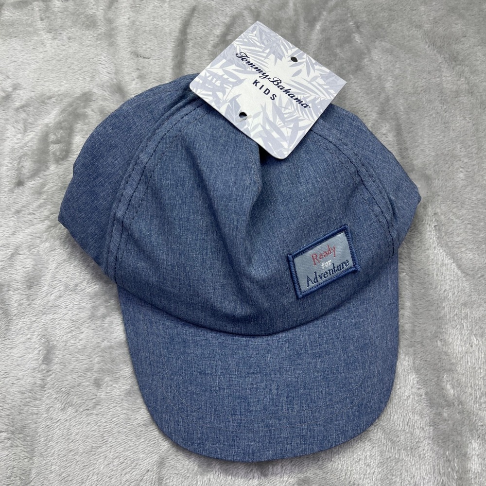Tommy Bahama Kids Blue Baseball Cap Hat Ready for Adventure NWT‎ Beach Summer